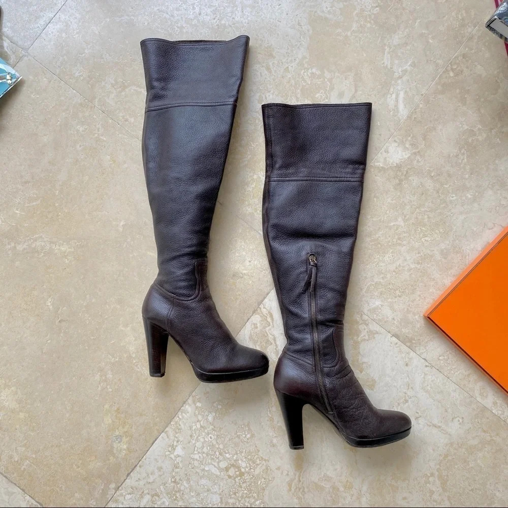 Miu Miu Otk Over The Knee Platform Boot 36.5 - image 4